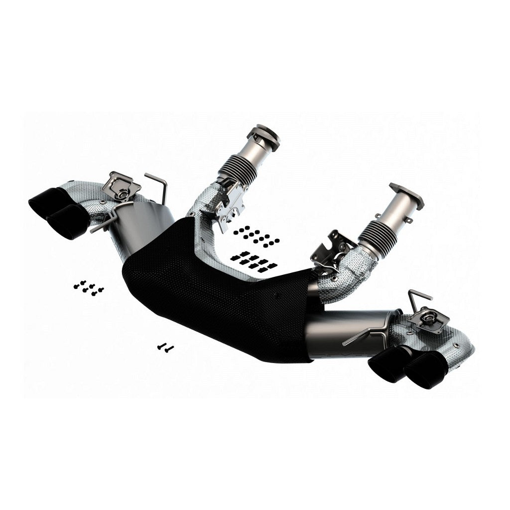 BORLA 140838BC Вихлопна система Cat-Back 3", S-Type (4" RD X 4.75" наконечники з чорного хрому) для CHEVROLET Corvette (C8) 6.2L V8 2020-2024 Photo-0 