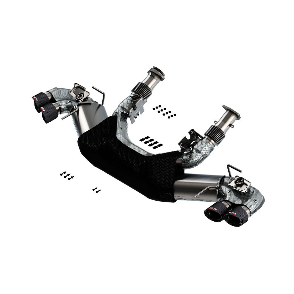 BORLA 140838CF Вихлопна система Cat-Back 3", S-Type (4" RD X 4.5" наконечники з карбону) для CHEVROLET Corvette (C8) 6.2L V8 2020-2024 Photo-0 