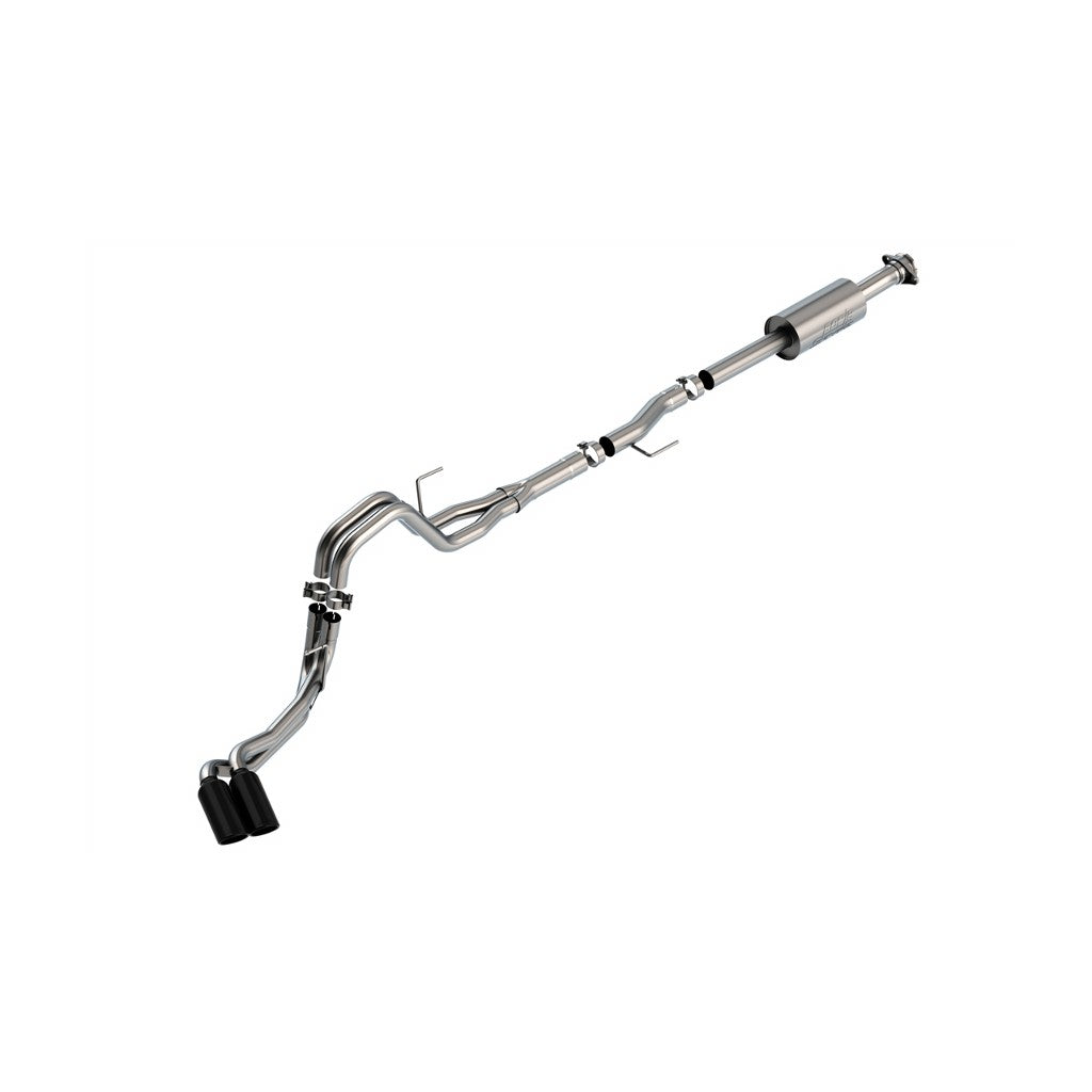 BORLA 140871BC Вихлопна система Cat-Back 3", 2.25", S-Type (4" RD X 11" наконечники з чорного хрому) для FORD F-150 2.7 L / 3.5 L V6 2021-2023 Photo-0 