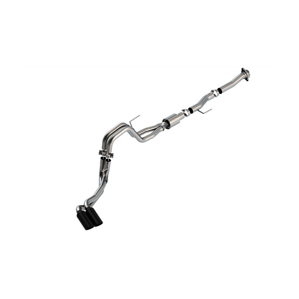 BORLA 140877BC Вихлопна система Cat-Back 3", 2.25", ATAK (4" RD X 14" наконечники з чорного хрому) для FORD F-150 5.0L V8 2021-2023 Photo-0 