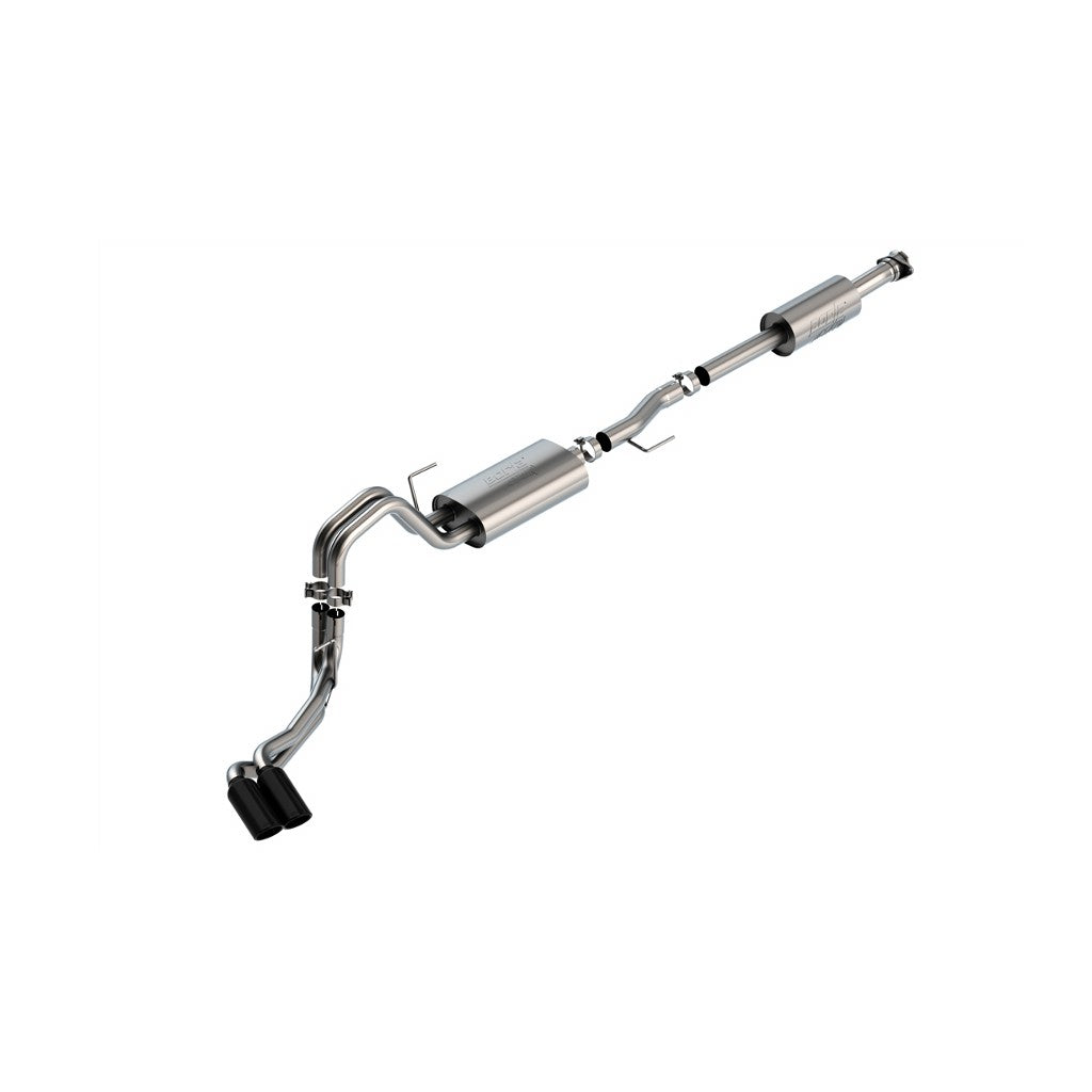 BORLA 140881BC Вихлопна система Cat-Back 3", 2.25", ATAK (4" RD X 11" наконечники з чорного хрому) для FORD F-150 3.3L V6 2021-2023 Photo-0 