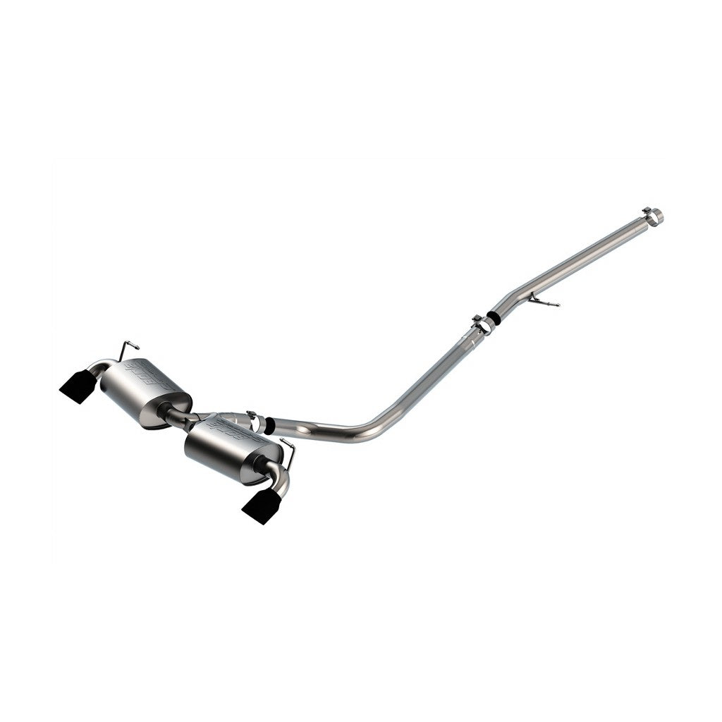 BORLA 140882CB Вихлопна система Cat-Back 2.5", 2.25", S-Type (3.5" RD X 4.75" керамічні чорні наконечники) для FORD Bronco Sport 2.0L i4 2021-2023 Photo-0 