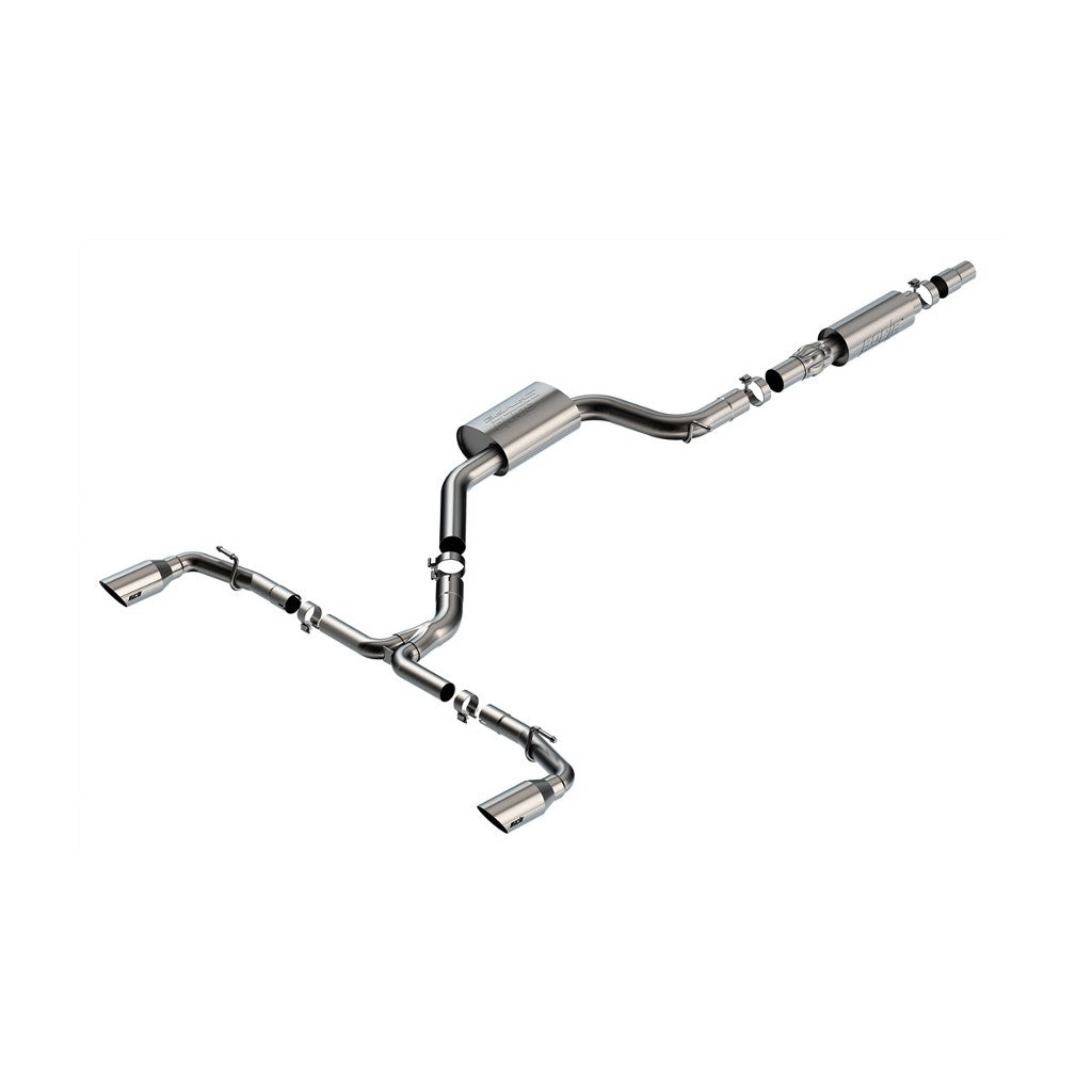 BORLA 140883SB Вихлопна система Cat-Back 3", 2.25", S-Type (4" RD X 9.50" нержавіючі матові наконечники) для VW GTI 2.0L i4 2022-2023 Photo-0 