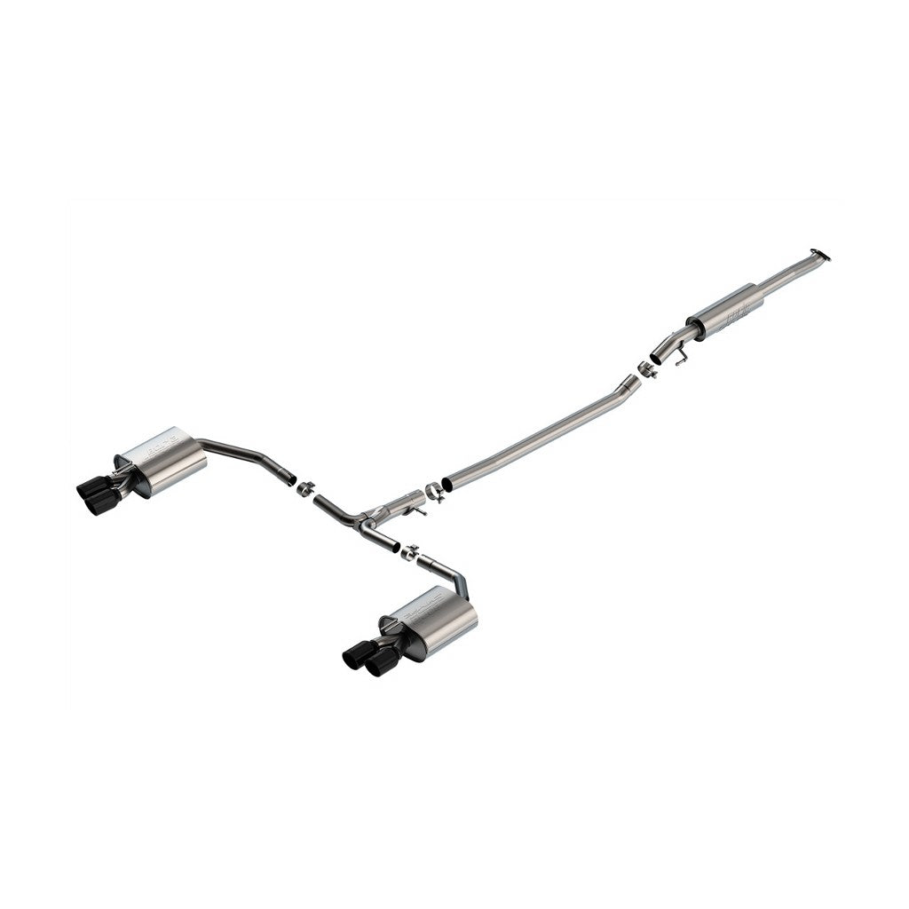 BORLA 140891BC Вихлопна система Cat-Back 2.00", 2.75", S-Type (3.5" RD X 6.0" наконечники з чорного хрому) для KIA K5 GT 2.5L i4 2021-2024 Photo-0 