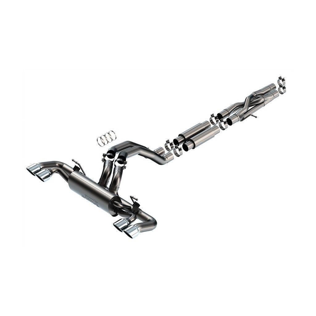 BORLA 140892 Вихлопна система Cat-Back 3.00", S-Type (4.0 RD X 4.75" / 4.0 RD X 6 наконечники) для JEEP Wrangler Rubicon 392 6.4L V8 2021-2023 Photo-0 