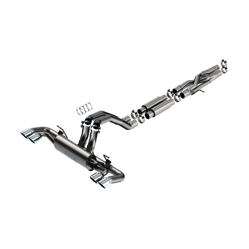 BORLA 140893 Вихлопна система Cat-Back 3.00", ATAK (4.0 RD X 4.75" / 4.0 RD X 6.0" наконечники) для JEEP Wrangler Rubicon 392 6.4L V8 2021-2023 Photo-0 