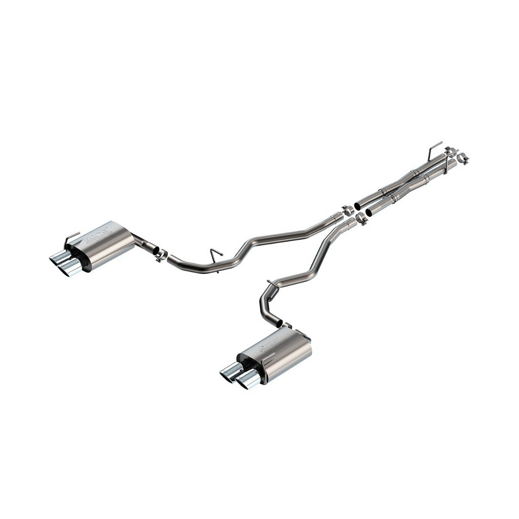 BORLA 140894 Вихлопна система Cat-Back 2.25", ATAK (4" RD X 8.0" / 4" RD X 7.25" наконечники) для FORD Explorer PHEV 3.0L V6 2019-2024 Photo-0 