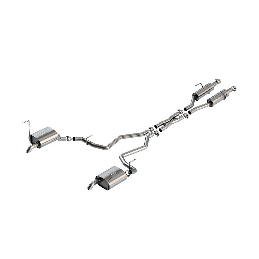 BORLA 140906 Вихлопна система Cat-Back 2.5", 2.25", S-Type (2.25" наконечники із загином вниз) для JEEP Grand Cherokee L 3.6L V6 2021-2023 Photo-0 