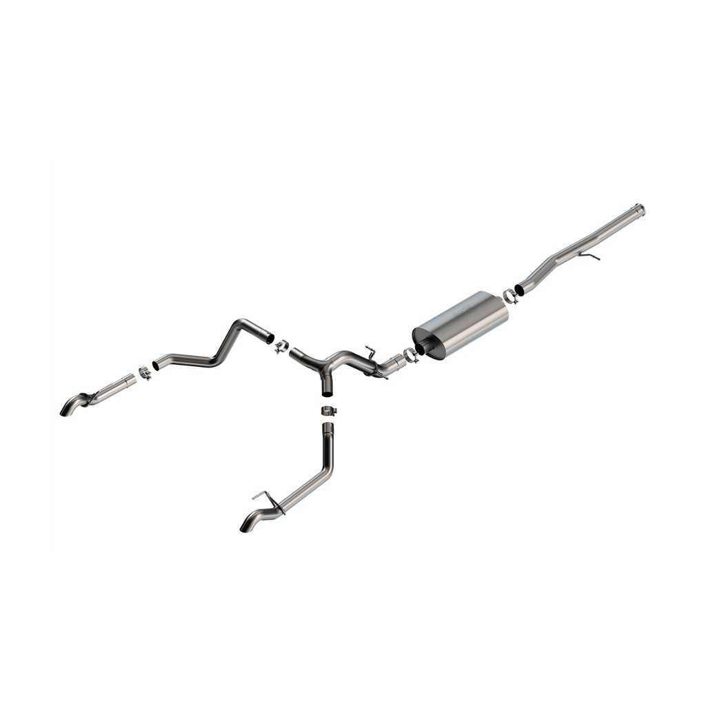 BORLA 140913 Вихлопна система Cat-Back 3.50", 2.75", Touring (наконечники із загином вниз) для CHEVROLET Silverado 1500 ZR2 2022-2023 / GMC Sierra 1500 AT4X 6.2L V8 2022-2023 Photo-0 