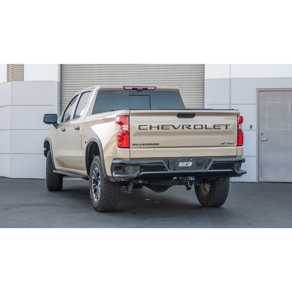 BORLA 140913 Вихлопна система Cat-Back 3.50", 2.75", Touring (наконечники із загином вниз) для CHEVROLET Silverado 1500 ZR2 2022-2023 / GMC Sierra 1500 AT4X 6.2L V8 2022-2023 Photo-1 