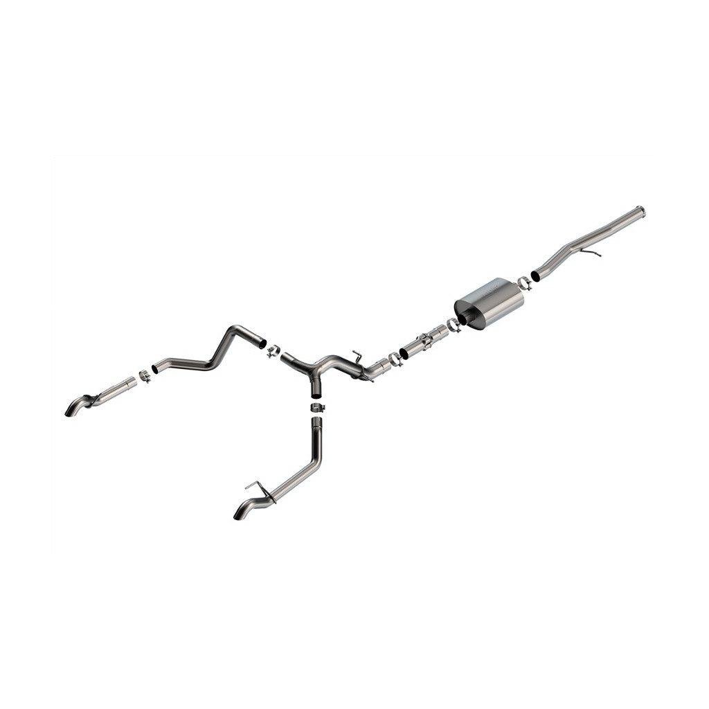 BORLA 140915 Вихлопна система Cat-Back 3.50", 2.75", ATAK (наконечники із загином вниз) для CHEVROLET Silverado 1500 ZR2 2022-2023 / GMC Sierra 1500 AT4X 6.2L V8 2022-2023 Photo-0 