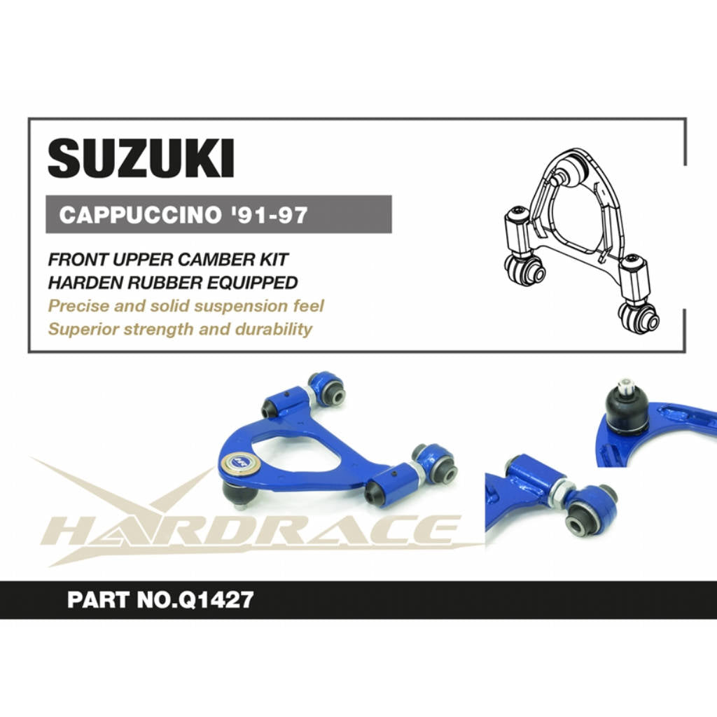 HARDRACE Q1427 Комплект переднього верхнього розвалу (армована гума), 2 шт для SUZUKI Cappuccino 1991-1997 Photo-1 