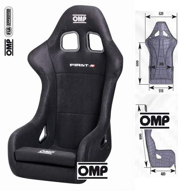 OMP HA0-0790-A01-071 (HA/790/N) Крісло/сидіння (FIA) FIRST-R, чорний Photo-1 