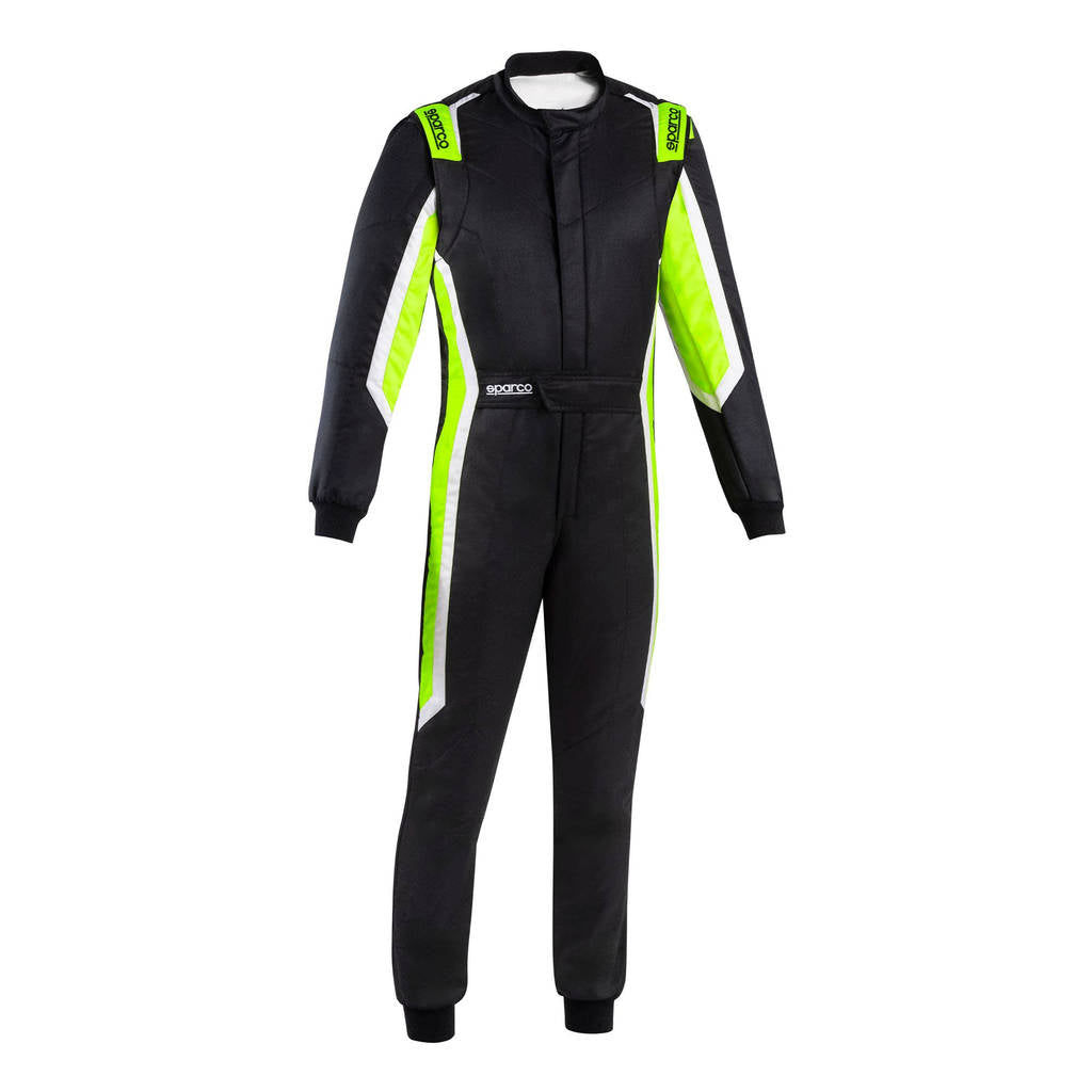 SPARCO BRS0006B0K15064 Костюм для перегонів Sprint (R566), Чорний / Флуо Зелений, Розмір 64 Photo-0 