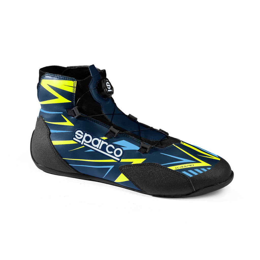 SPARCO BKB0002B0N23047 Взуття для картингу K-Rapid Rotor, Синій / Флуо Жовтий, Розмір 47 Photo-1 