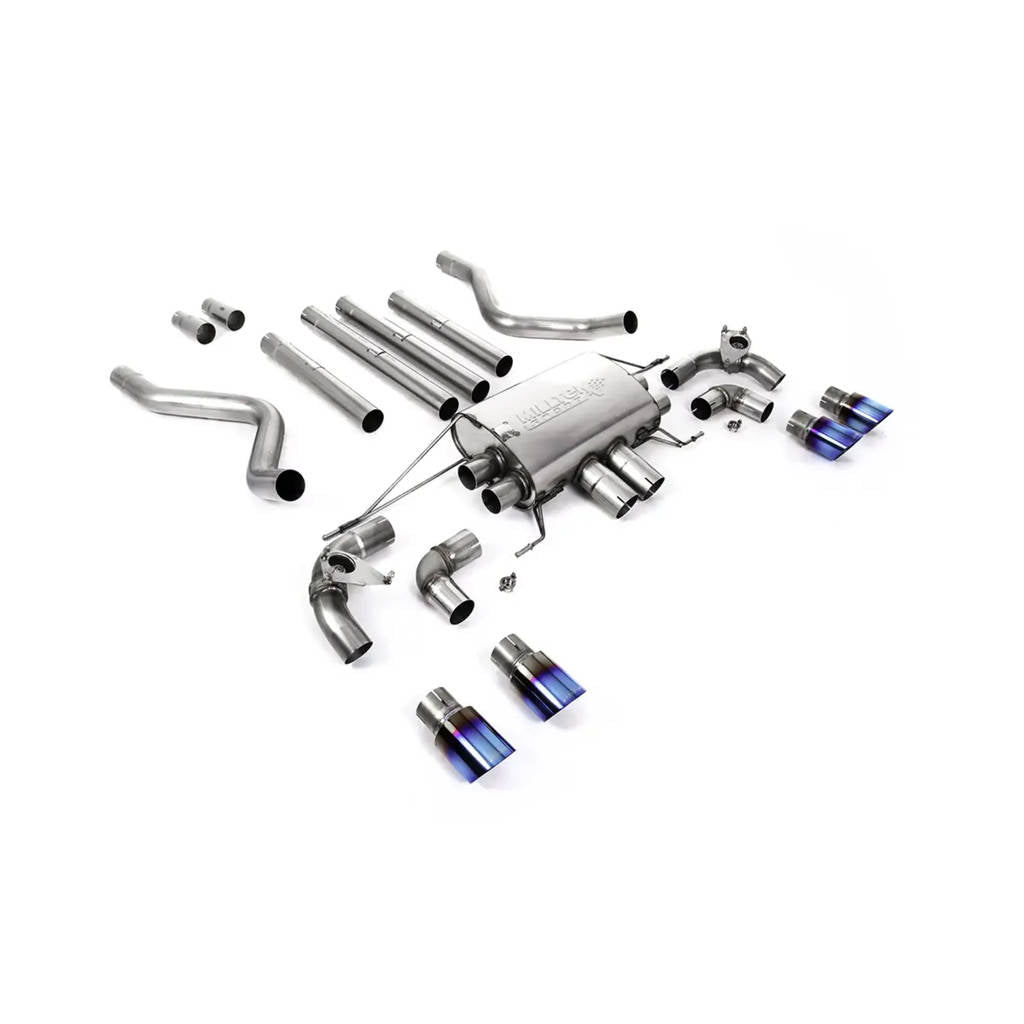 MILLTEK SSXLR128 Вихлопна система Cat-Back 2.75" OPF / GPF, без резонатора (насадки з обпаленного титану) для LAND ROVER Defender 2019- Photo-0 