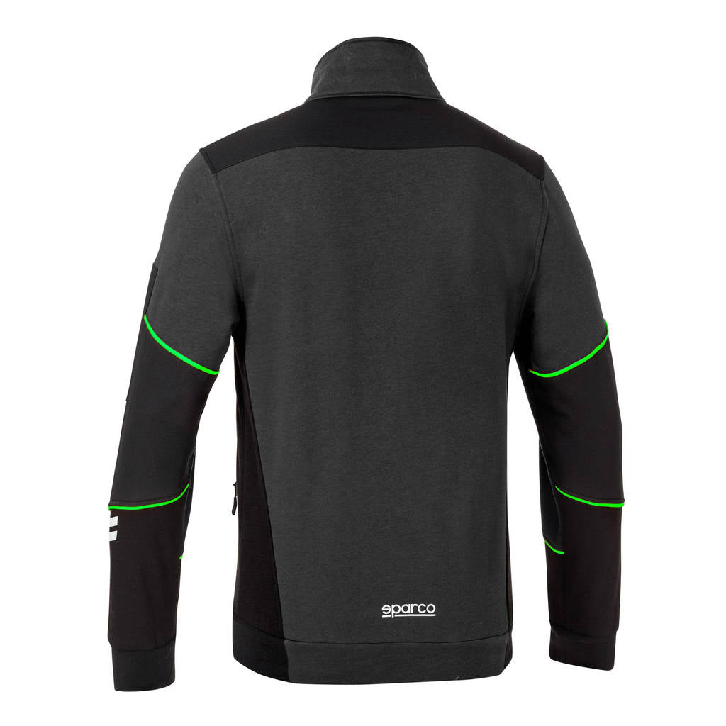 SPARCO 02429GSVF5XXL Світшот на блискавці Tech Alabama, Темно-сірий / Зелений Флуо, Розмір 2XL Photo-1 