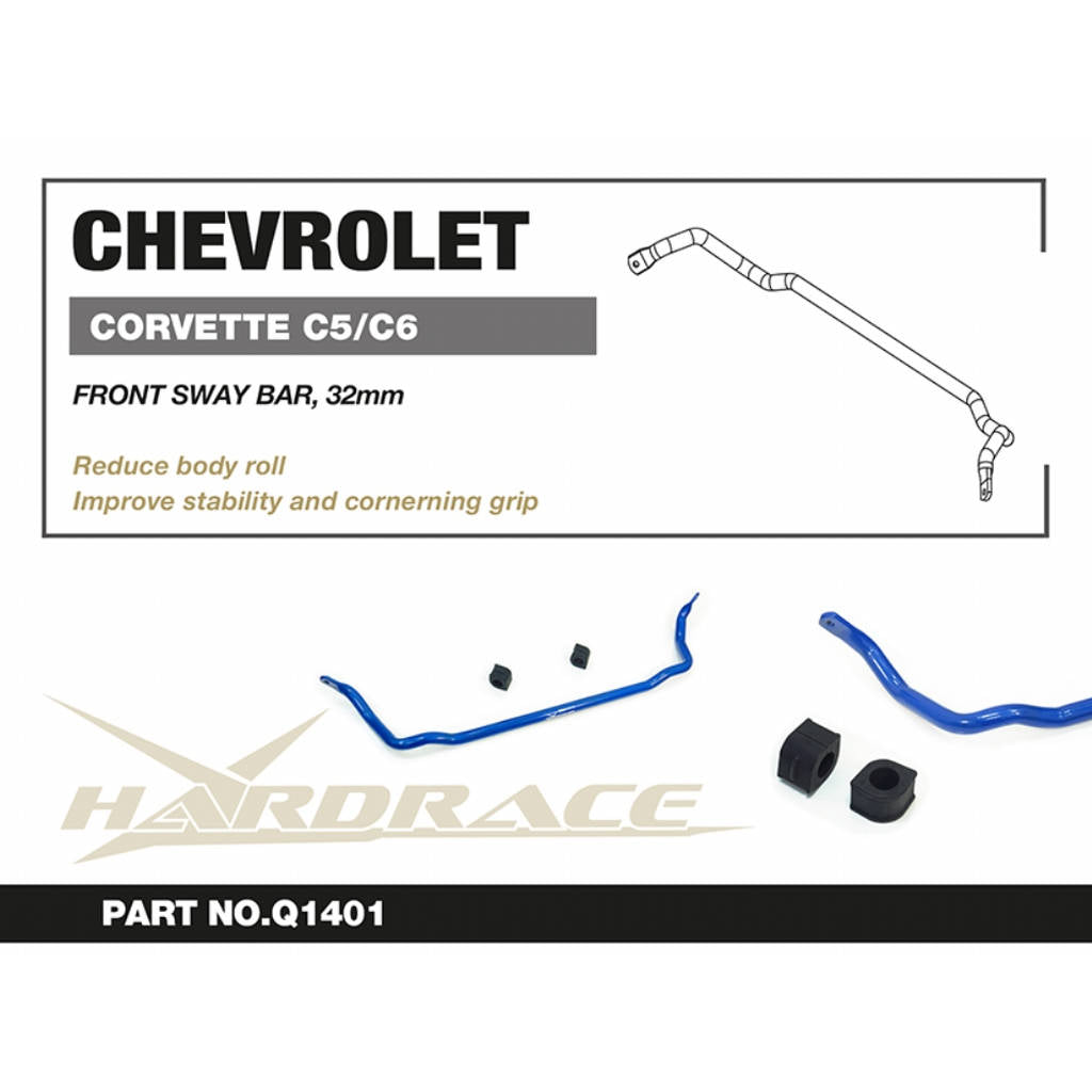 HARDRACE Q1401 Передній стабілізатор, 32 мм, 3 шт для CHEVROLET Corvette (C5 / C6) 1997-2013 Photo-1 