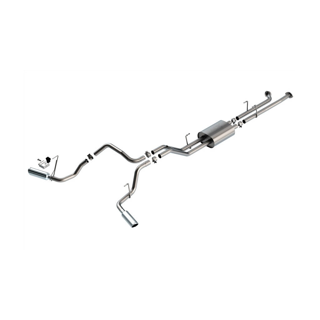 BORLA 141022 Вихлопна система Cat-Back 2.25", ATAK (насадки 4", світлий хром) для TOYOTA Tundra 5.7L V8 2007-2008 Photo-0 