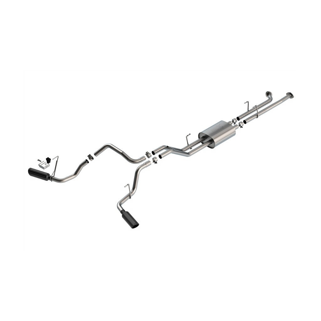 BORLA 141022BC Вихлопна система Cat-Back 2.25", ATAK (насадки 4", чорний хром) для TOYOTA Tundra 5.7L V8 2007-2008 Photo-0 