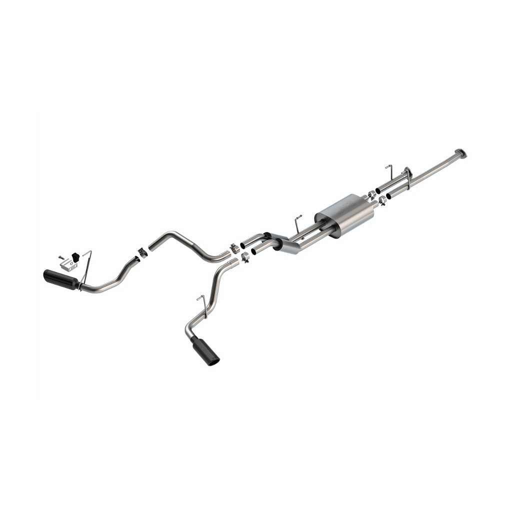 BORLA 141023BC Вихлопна система Cat-Back 2.25", S-Type (насадки 4", чорний хром) для TOYOTA Tundra 4.6L / 5.7L V8 2009-2021 Photo-0 