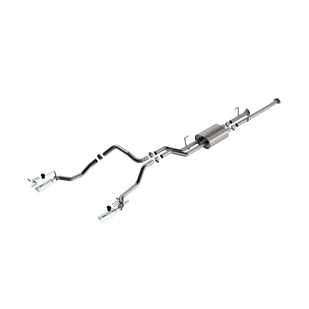 BORLA 141026 Вихлопна система Cat-Back 2.25", ATAK (насадки 4", світлий хром) для TOYOTA Tundra 4.6L / 5.7L V8 2009-2013 Photo-0 