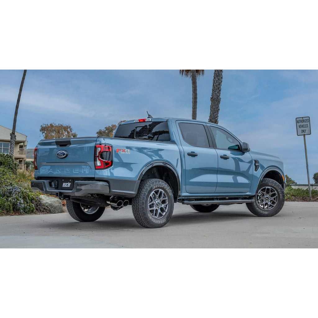 BORLA 140971BC Вихлопна система Cat-Back 2.25", S-Type (насадки 4" чорний хром) для FORD Ranger 2.7L 4WD 2024- Photo-1 