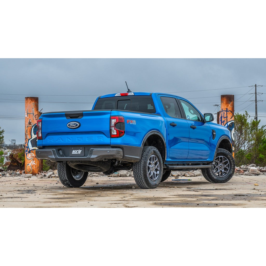 BORLA 140972 Вихлопна система Cat-Back 2.25", S-Type (насадки 2.38" світлий хром) для FORD Ranger 2.7L 4WD 2024- Photo-1 