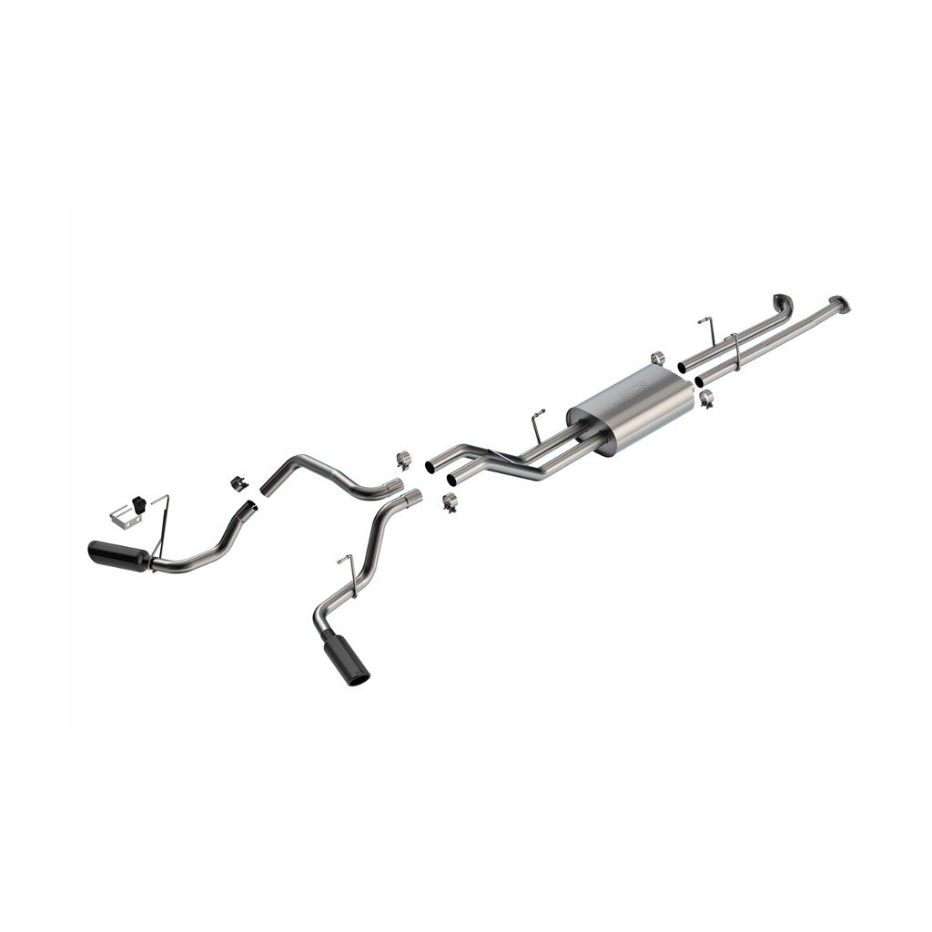 BORLA 140238BC Вихлопна система Cat-Back 2.25", Touring (наконечники 4", чорний хром) для TOYOTA Tundra 5.7L 2007-2008 Photo-0 