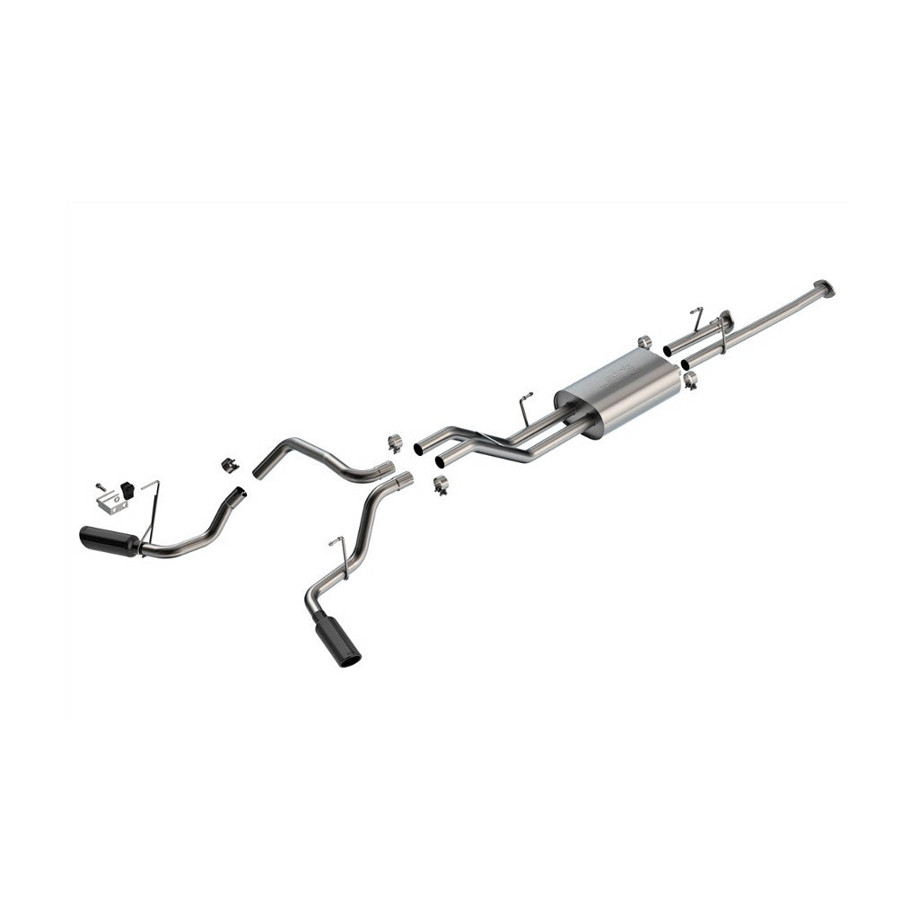 BORLA 140332BC Вихлопна система Cat-Back 2.25", Touring (наконечники 4", чорний хром) для TOYOTA Tundra 4.6L / 5.7L 2009-2021 Photo-0 