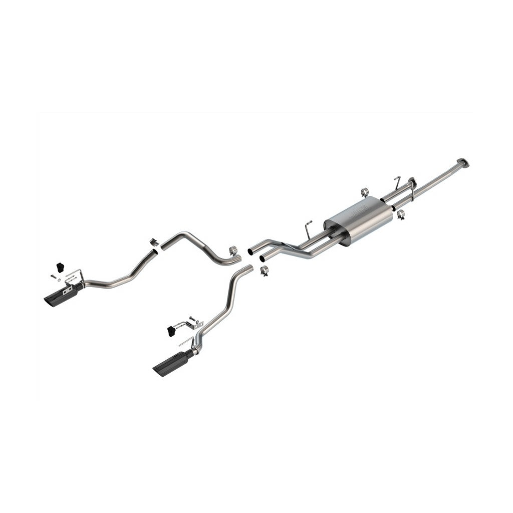 BORLA 140333BC Вихлопна система Cat-Back 2.25", Touring (наконечники 4", чорний хром) для TOYOTA Tundra 4.6L / 5.7L 2009-2013 Photo-0 