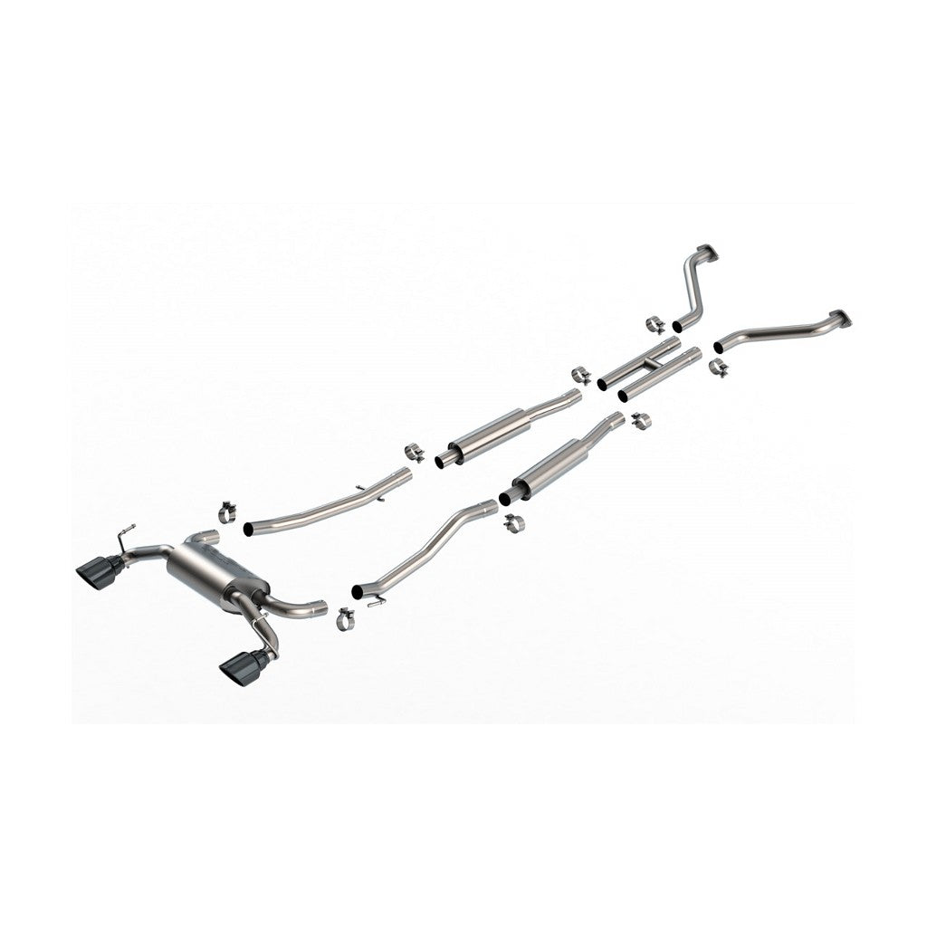 BORLA 140958BC Вихлопна система Cat-Back 2.25", S-Type II (наконечники 4.5", чорний хром) для NISSAN 350Z 3.5L 2003-2008 Photo-0 