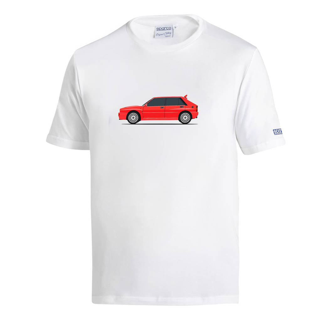 SPARCO BML0014N0W090XL Футболка Lancia HF Delta, Білий/Червоний, Розмір XL Photo-0 