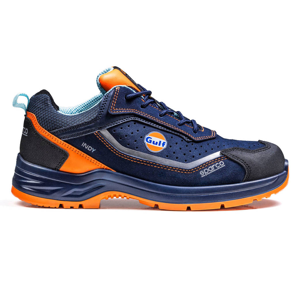 SPARCO 07538GU44BMAF Черевики механіка Indy Meteor Gulf S1PS, Темно-синій/Флуо Помаранчевий, Розмір 44 Photo-1 