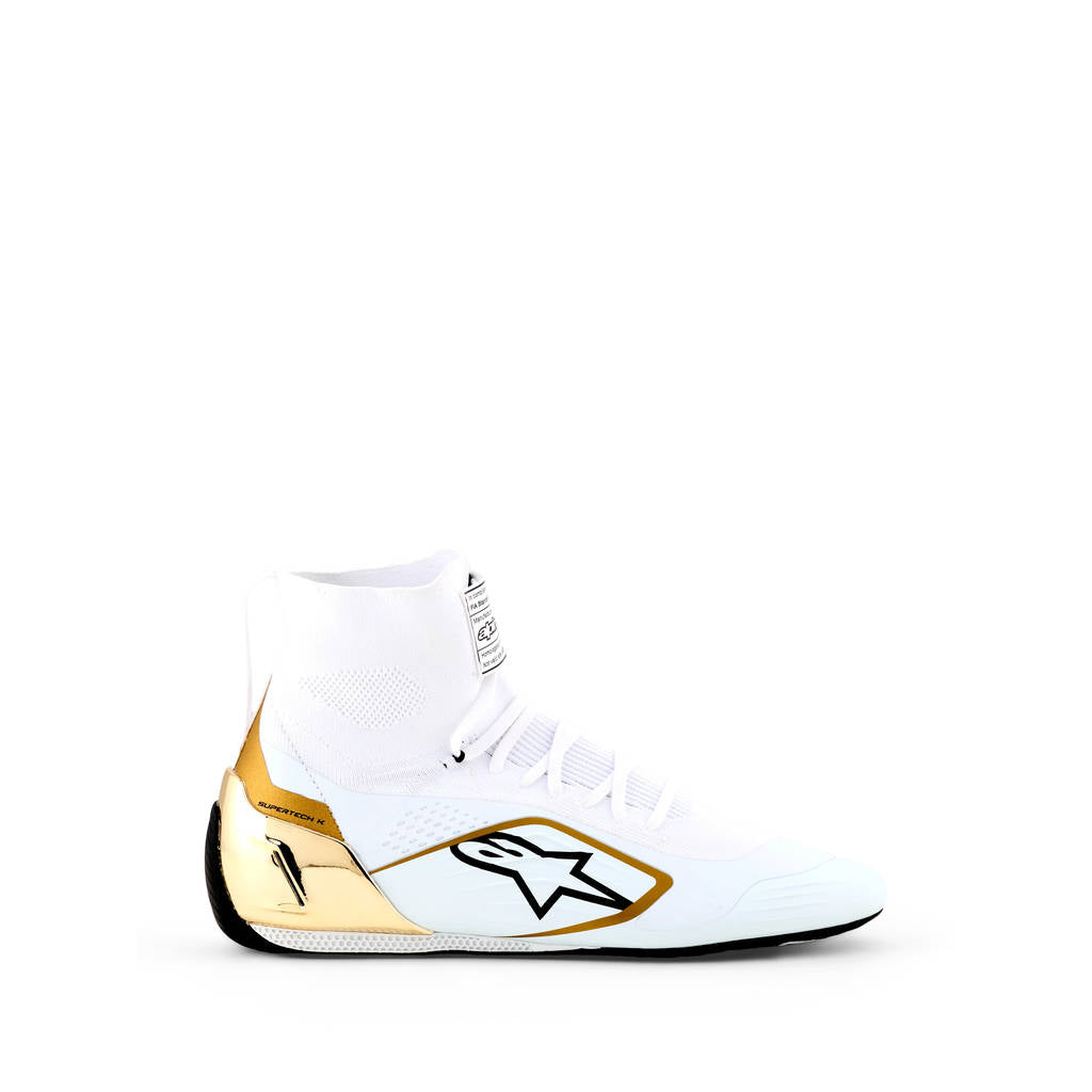 ALPINESTARS 2710526-2016-7,5 Черевики для автоспорту Supertech K (FIA), білий / чорний / золотий, розмір 7,5 Photo-0 