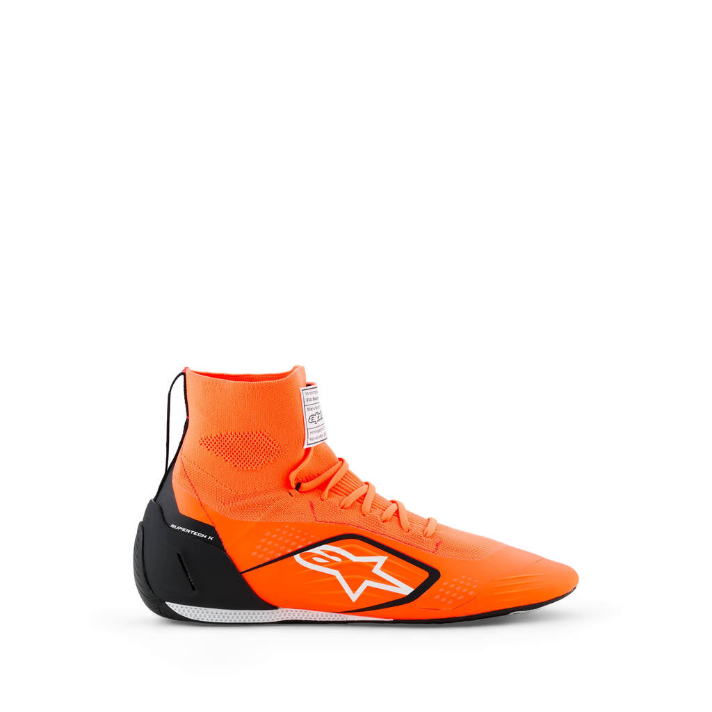 ALPINESTARS 2710526-4512-7 Черевики для автоспорту Supertech K (FIA), флуоресцентний помаранчевий / чорний / білий, розмір 7 Photo-0 