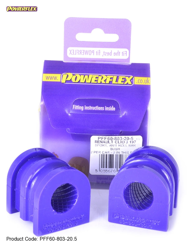 POWERFLEX PFF60-803-20.5 Втулки переднього стабілізатора для RENAULT CLIO 3 Sport 20,5 мм Photo-1 