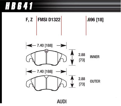 HAWK HB641F.696 Гальмівні колодки передні для AUDI A4/A5/A6 Quattro/S4/S5 Premium Plus Photo-1 