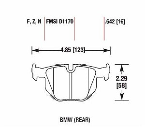 HAWK HB624F.642 Гальмівні колодки задні для BMW 335i/X1 xDrive35i 2010-2015 Photo-2 