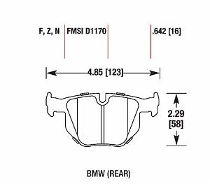 HAWK HB624F.642 Гальмівні колодки задні для BMW 335i/X1 xDrive35i 2010-2015 Photo-1 