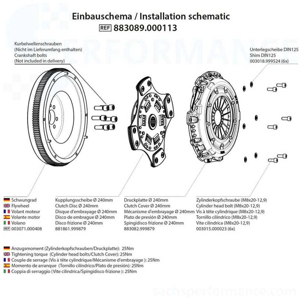 SACHS PERFORMANCE 883089000113 Комплект зчеплення SRE Motorsports та маховик з одним диском маси Photo-1 