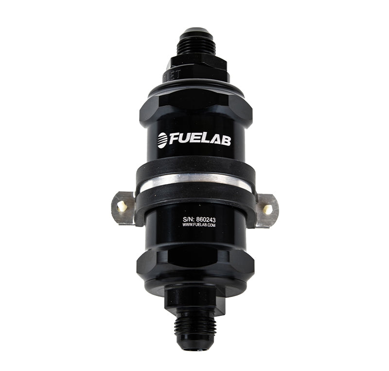 FUELAB 84832-1 Паливний фільтр зі зворотним клапаном (8AN вхід/вихід, 3″ 6 мікрон мікроскловолокно) Чорний Photo-1 