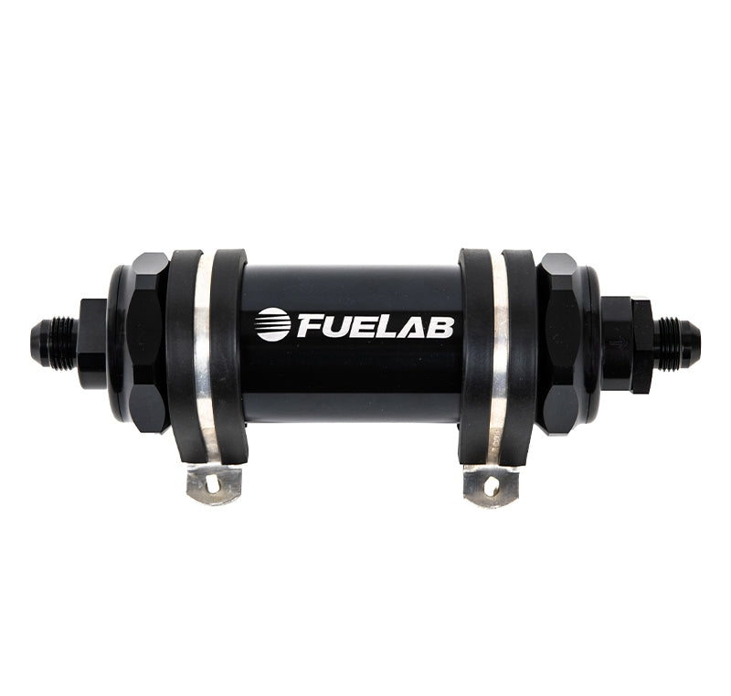 FUELAB 85811-1 Паливний фільтр зі зворотним клапаном (8AN вхід/вихід, 5″ 40 мікрон нержавіюча сталь) Чорний Photo-1 