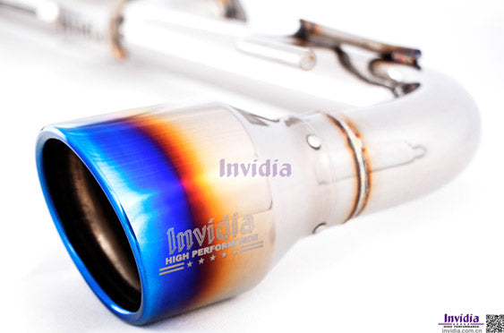 INVIDIA HS09GF6G3T Вихлопна система catback Q300 3 дюйми з резонатором (титанові наконечники) для VW Golf 6 GTI, Scirocco R Photo-3 