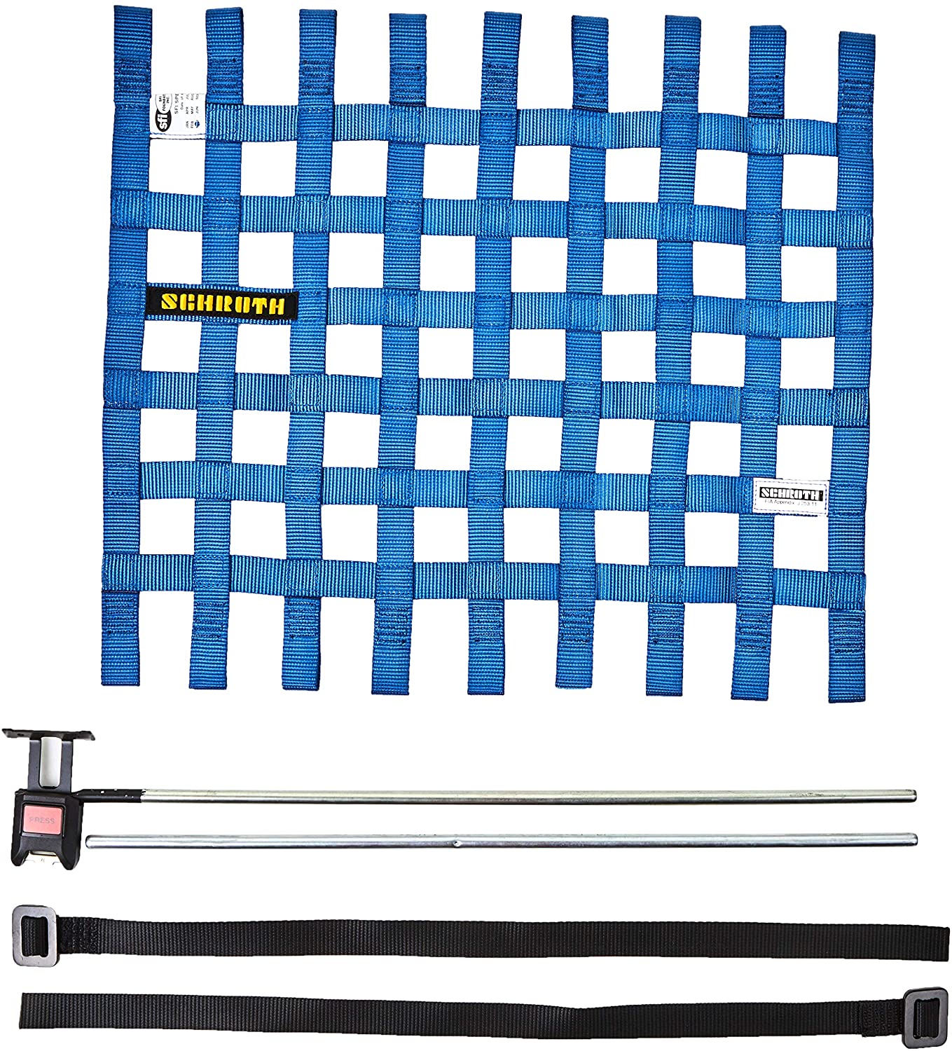 SCHROTH 09043-1 Сітка на вікно 400 mm x 405 mm (15.75 "x 16") (синя) ліва SFI/FIA Photo-1 