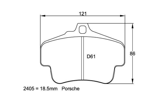 PAGID 2405-RSL1 Задні гальмівні колодки RSL1 для PORSCHE 718 Cayman T 982C (PCCB brakes) Photo-0 