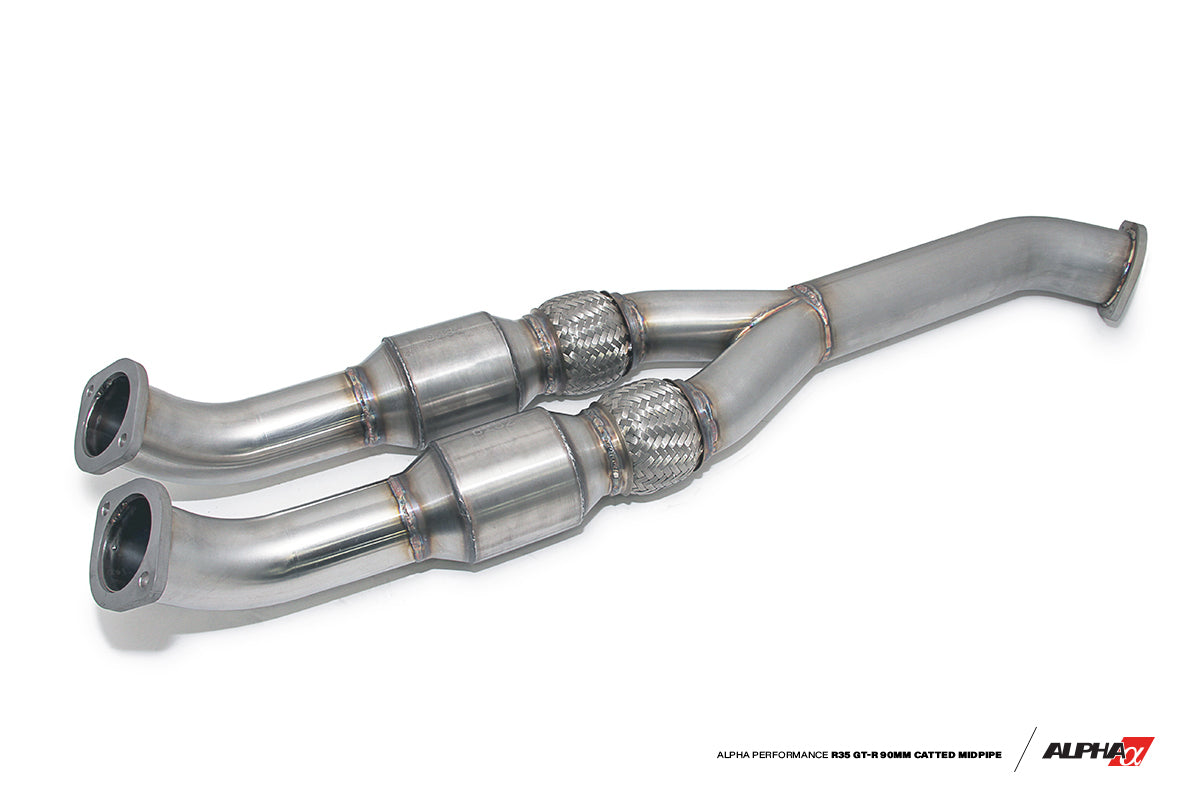 AMS ALP.07.05.0006-1 ALPHA GT-R 90mm Midpipe w/Race cats 76mm exit Photo-0 