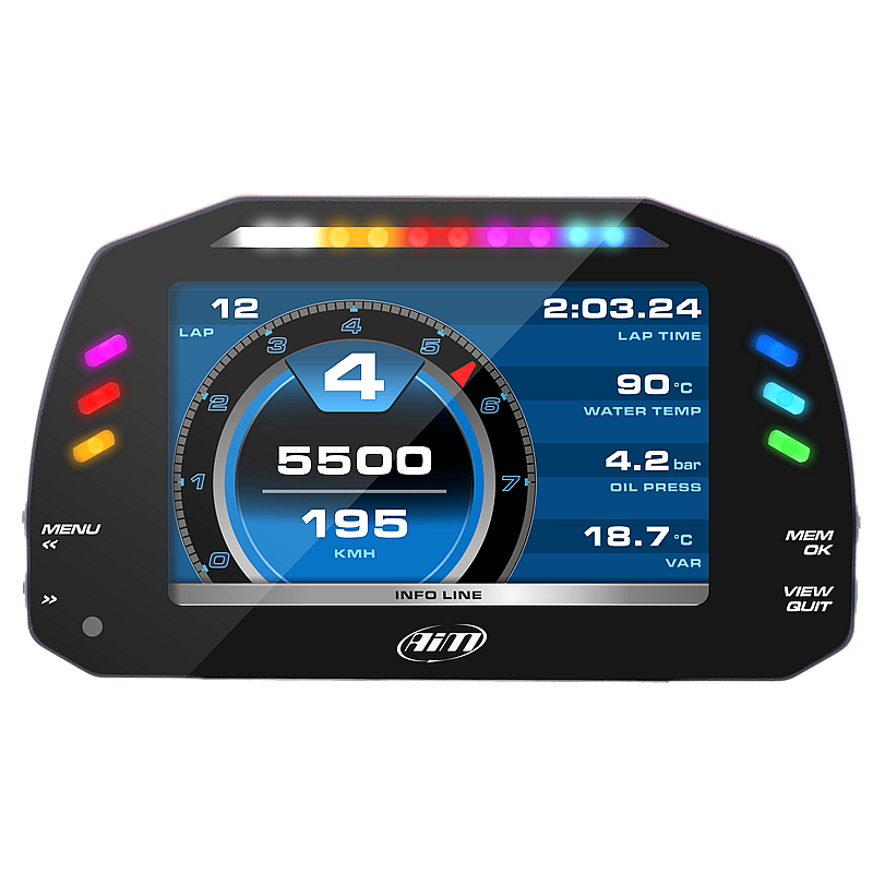 AIM XA8MXGST12I020 Панель приладів MXG 1.2 Strada Street icons version з OBD джгутом CAN + K (ECU) Photo-1 