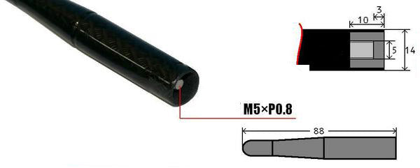 CUSCO 00B 809 BB Антена коротка (Inner screw M5 * P0.8) Black SUZUKI SWIFT Sports Photo-1 