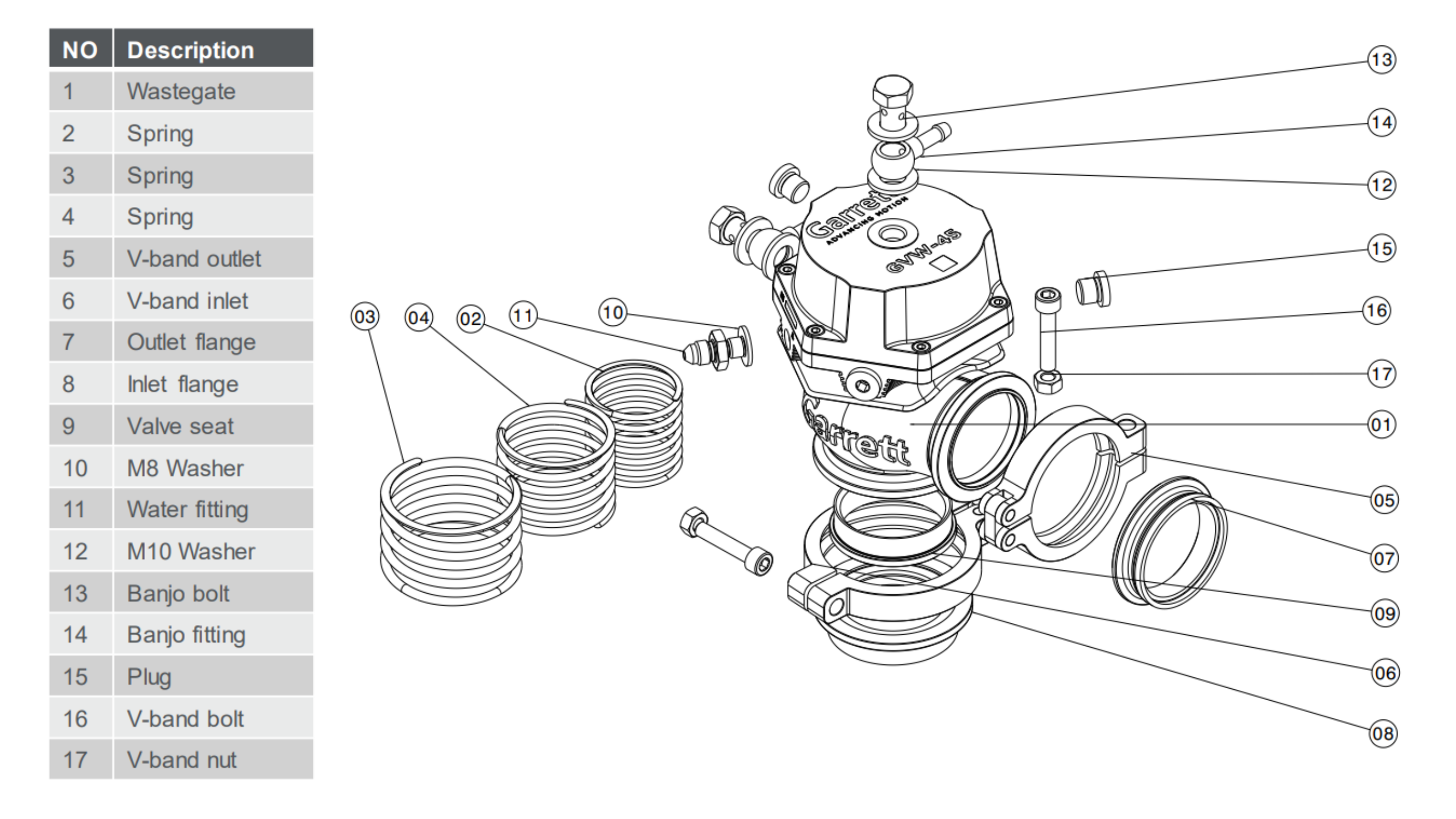 GARRETT 898344-0008 Пружинний клапан чорний для Wastegate GVW-40 Photo-1 